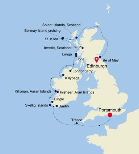 Portsmouth to Edinburgh (Leith)