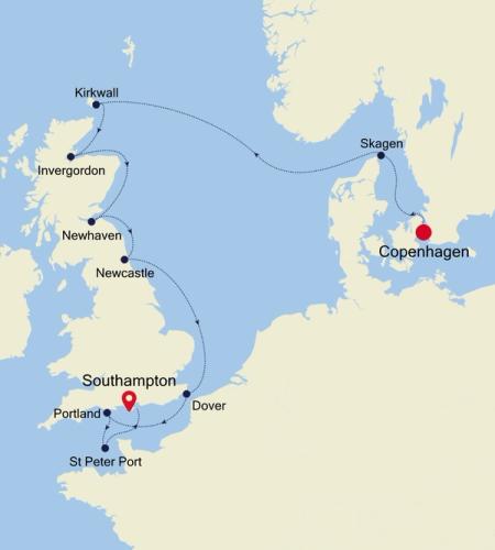 Copenhagen to Southampton