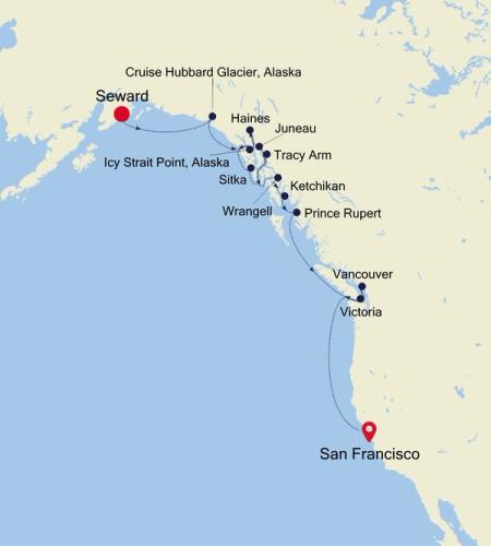 Seward (Anchorage, Alaska) à San Francisco (California)