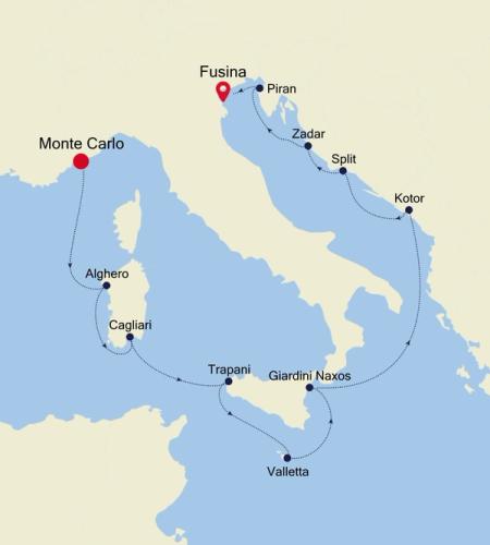 Monte Carlo to Fusina (Venice)