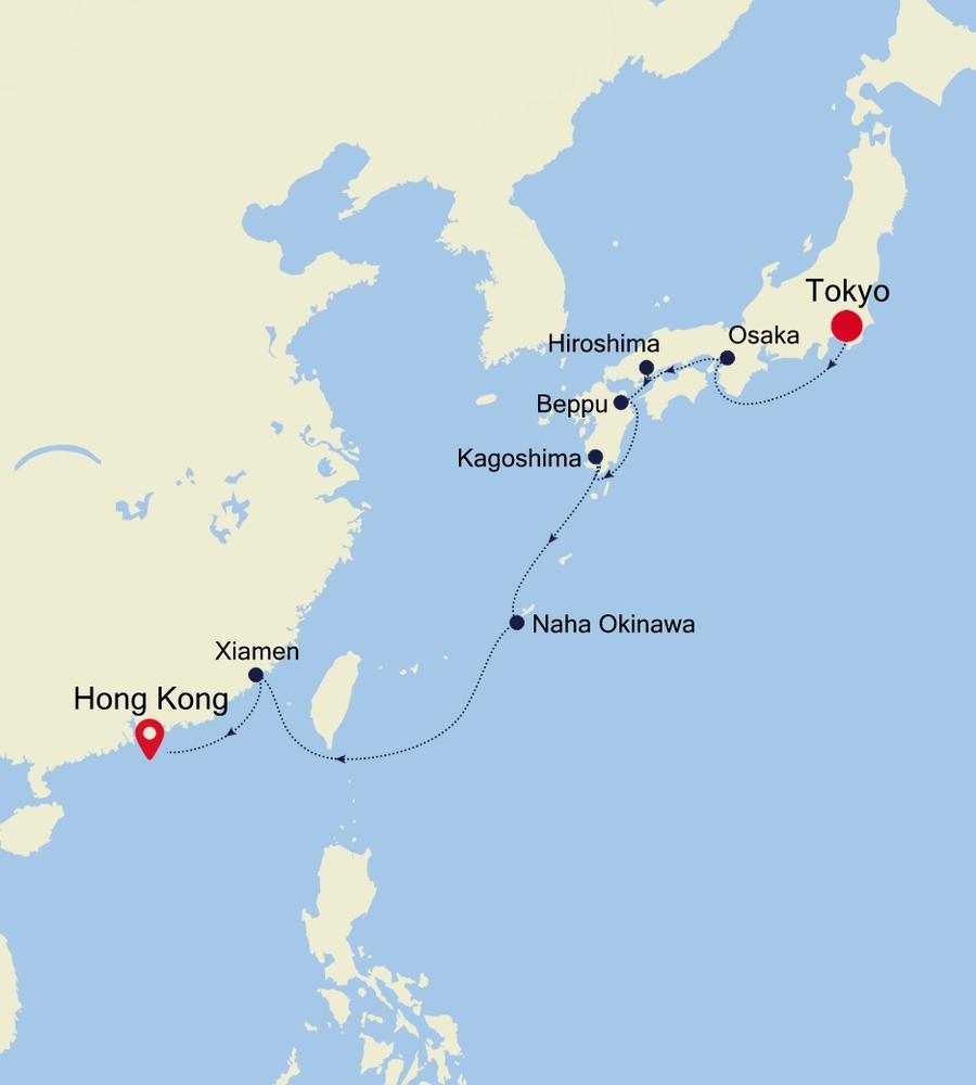 Cruise from Tokyo to Hong Kong DA250113014 Silversea Cruise from Tokyo to Hong Kong DA250113014 Silversea