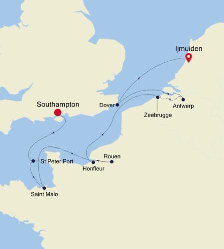 Southampton a Ijmuiden (Amsterdam)