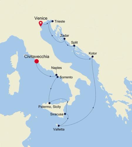 Civitavecchia (Rome) to Venice
