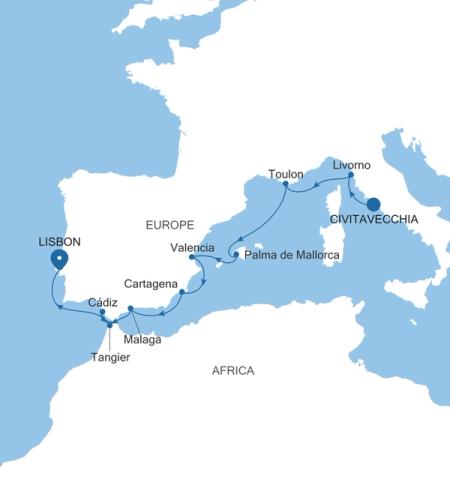 Civitavecchia (Rome) nach Lisbon