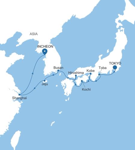 Tokyo nach Incheon (Seoul)