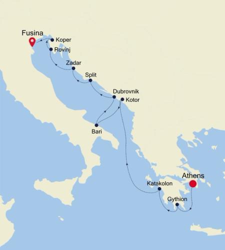 Athens (Piraeus) nach Fusina (Venice)