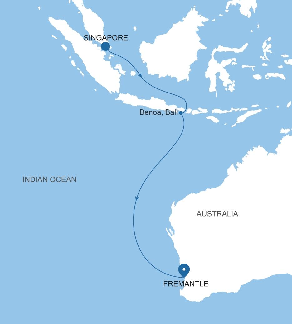 SINGAPORE TO FREMANTLE (PERTH), WESTERN AUSTRALIA