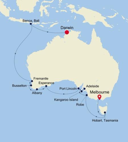 Darwin to Melbourne