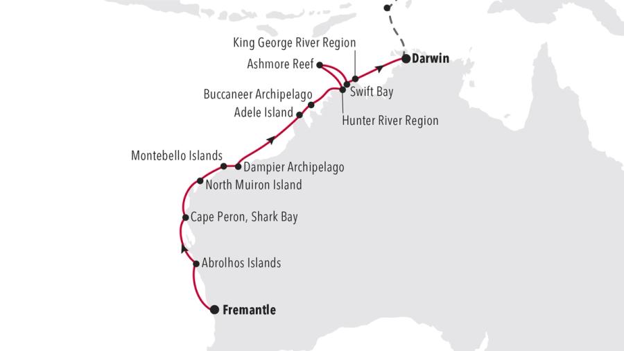 Fremantle (Perth), Western Australia to Darwin