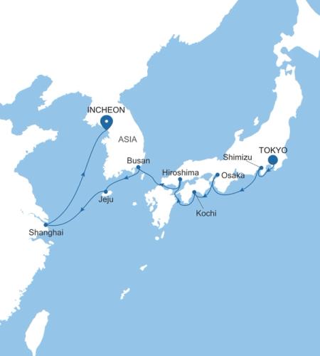 Tokyo to Incheon (Seoul)