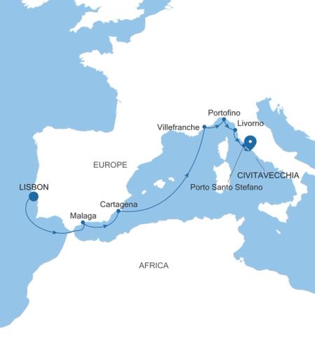 Lisbon à Civitavecchia (Rome)