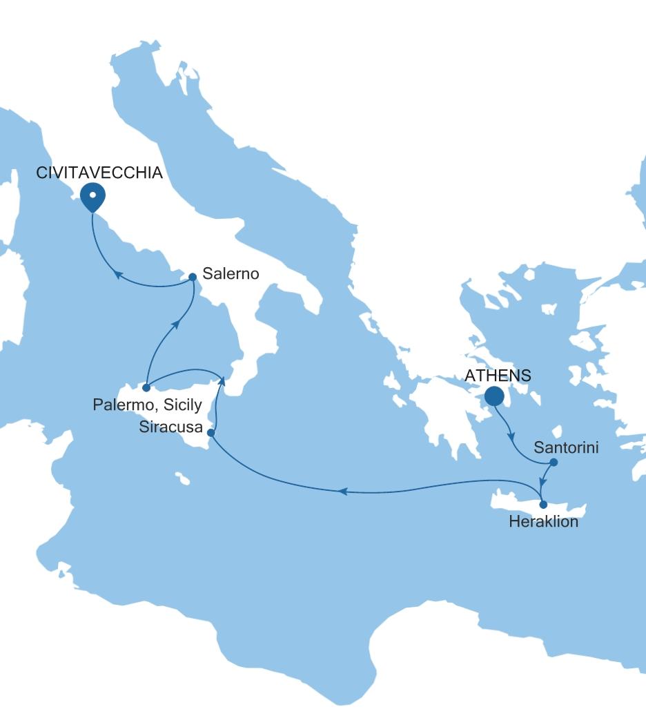 ATHENS (PIRAEUS) TO CIVITAVECCHIA (ROME)