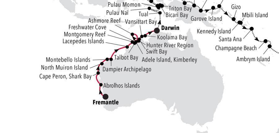 Fremantle (Perth), Western Australia to Darwin