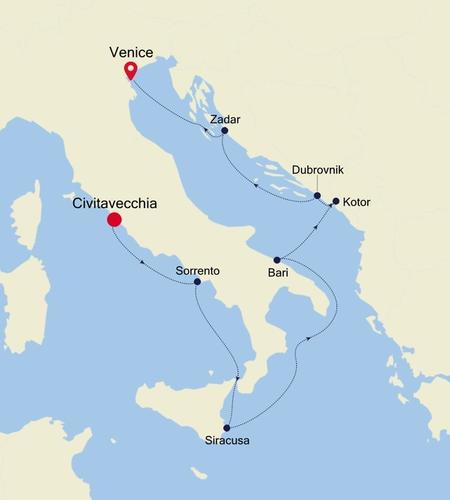 Civitavecchia (Rome) a Venice