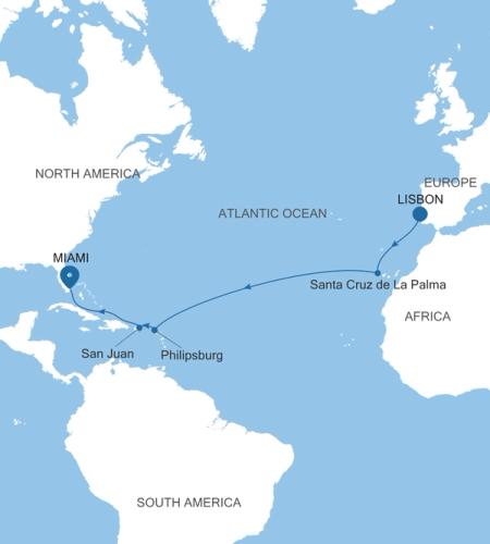 Lisbon to Miami, FL