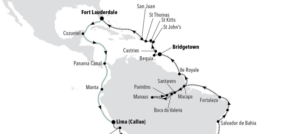 Fort Lauderdale, Florida to Lima (Callao)