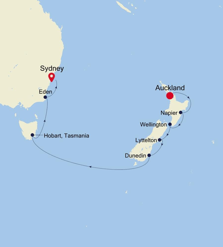 cruise one way auckland to sydney