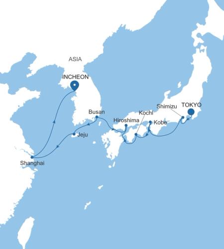 Tokyo nach Incheon (Seoul)