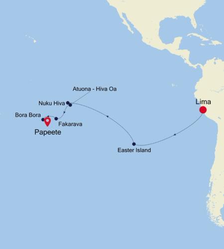 Lima (Callao) nach Papeete (Tahiti)