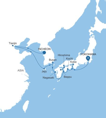 Incheon (Seoul) to Yokohama (Tokyo)