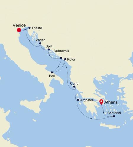 Venice to Athens (Piraeus)
