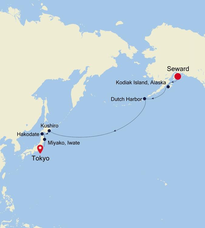 Cruise from Seward (Anchorage, Alaska) to Tokyo SM240912013 Silversea