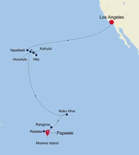 Los Angeles, California to Papeete (Tahiti)