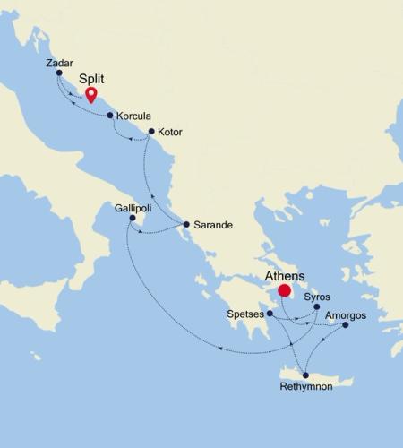 Athens (Piraeus) to Split