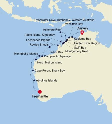 Fremantle (Perth), Western Australia a Darwin