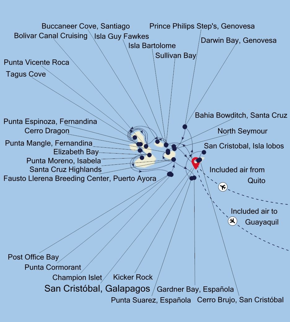 Cruise from San Crist bal Galapagos to San Crist bal Galapagos