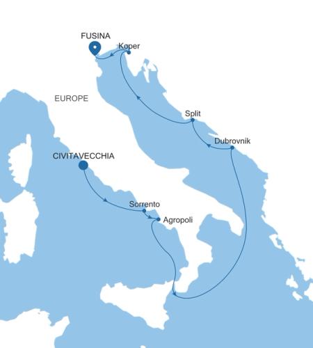 Civitavecchia (Rome) à Fusina (Venice)