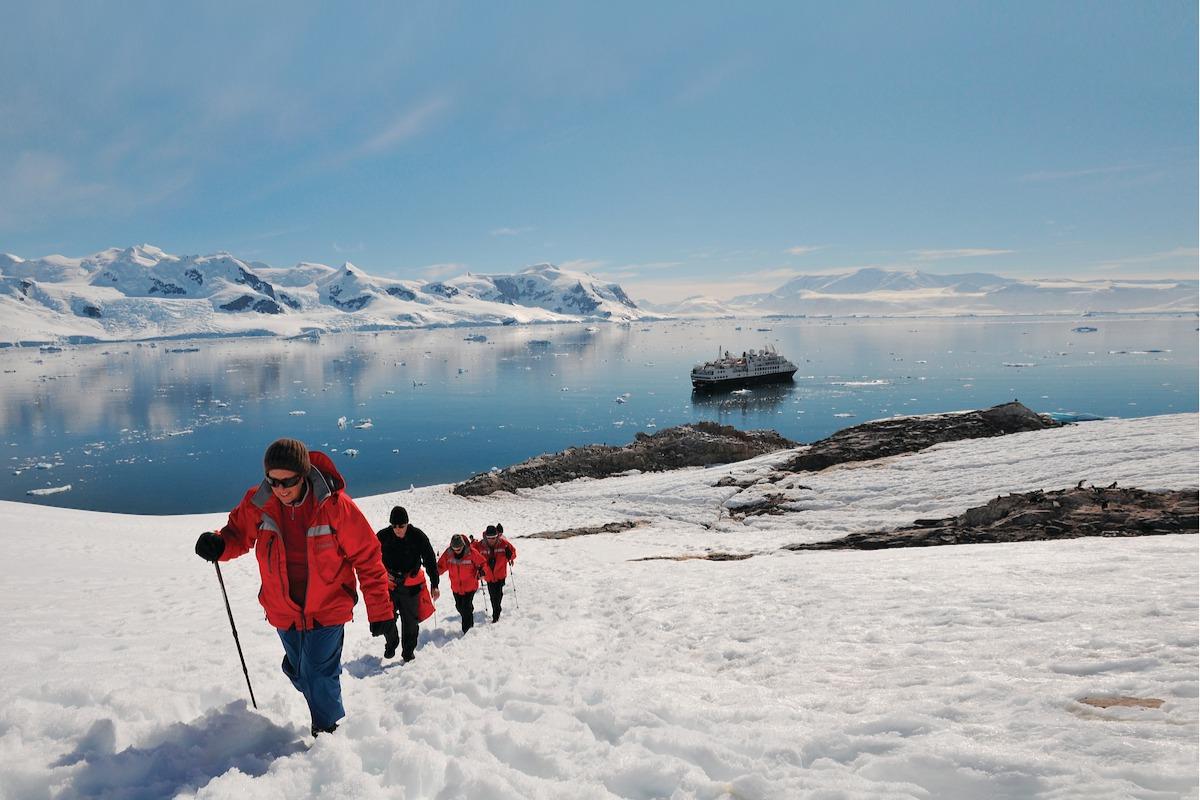 Hiking with Silversea Expedition team