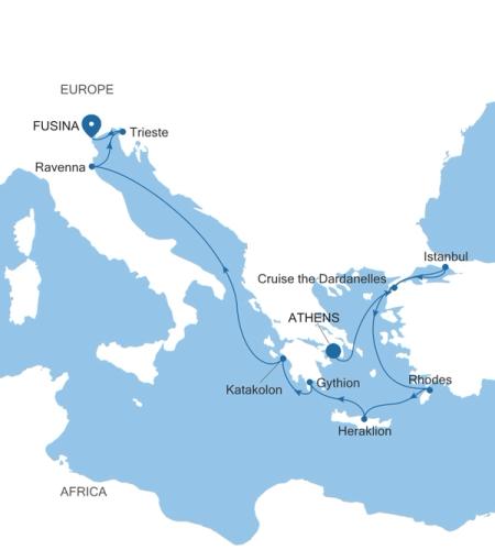 Athens (Piraeus) a Fusina (Venice)
