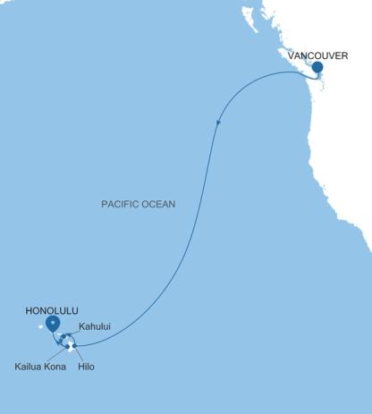 Vancouver to Honolulu, Oahu, Hawaii