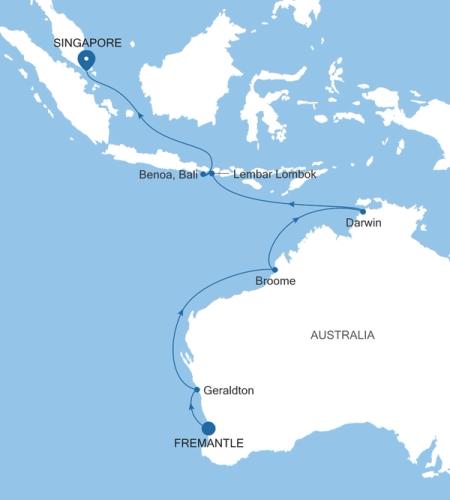 Fremantle (Perth), Western Australia nach Singapore