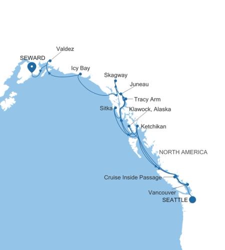 Seattle (Washington) to Seward (Anchorage, Alaska)