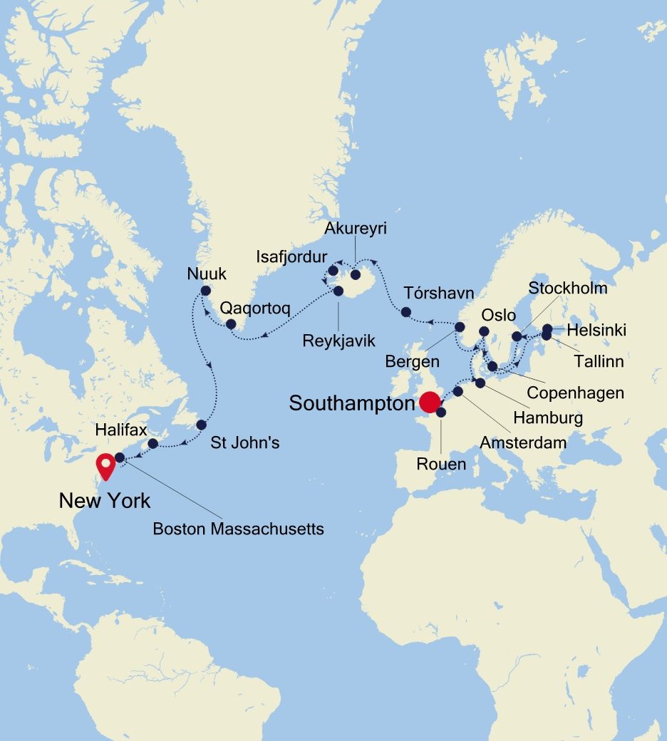 Cruise from Southampton to New York, NY DA250412C47 Silversea