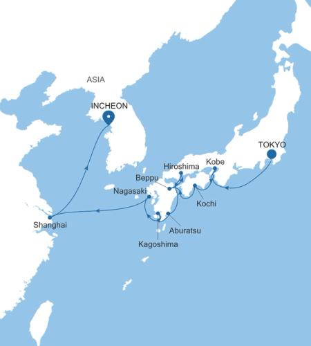 Tokyo to Incheon (Seoul)