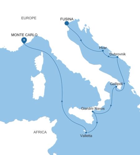 Fusina (Venice) to Monte Carlo