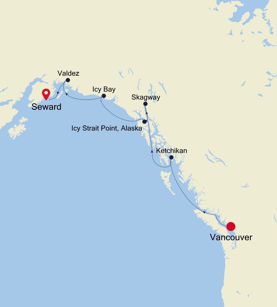 Cruise From Vancouver To Seward (Anchorage, Alaska) - SN250508007 ...