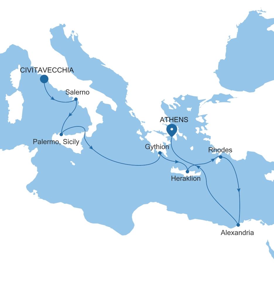 CIVITAVECCHIA (ROME) TO ATHENS (PIRAEUS)