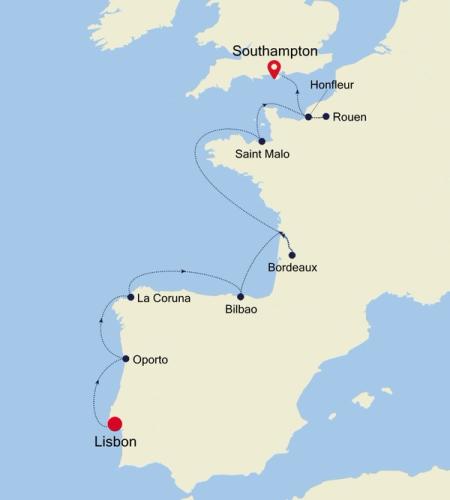 Lisbon to Southampton