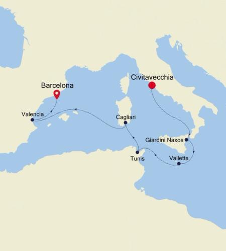 Civitavecchia (Rome) nach Barcelona