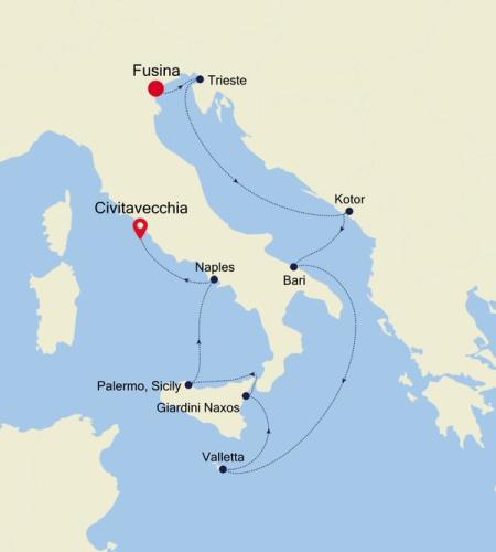 Fusina (Venice) to Civitavecchia (Rome)