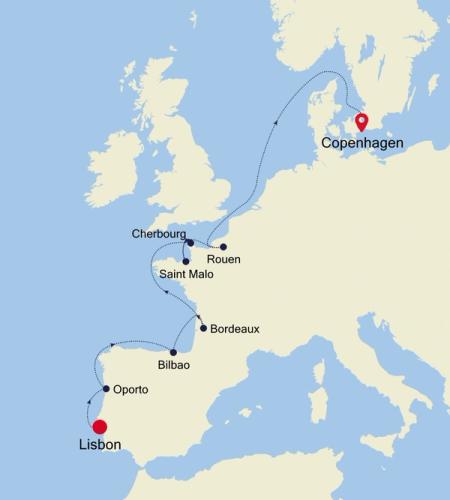 Lisbon to Copenhagen