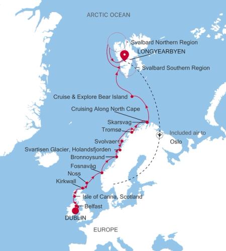 Dublin to Longyearbyen