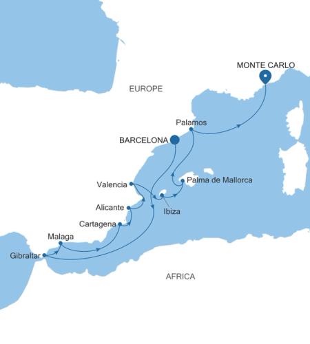 Barcelona nach Monte Carlo