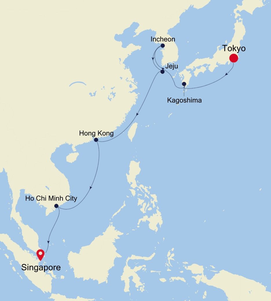 Cruise from Tokyo to Singapore SM250419016 Silversea