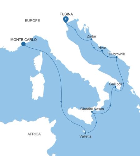 Monte Carlo to Fusina (Venice)