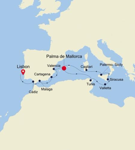 Palma de Mallorca to Lisbon